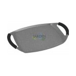 Po�le grill 47x29 cm - plaque anti - adh�sive - plaque de cuisson - effet pierre avec poign�es en silicone ...