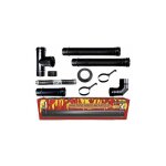 Poêle à pellets tubes kit 80 mm. en tube d'acier laqué noir résistant ce 600 ° fait dans la cheminée ... Poêle à pellets tubes kit 80 mm. en tube d'acier laqué noir résistant ce 600 ° fait dans la cheminée ...