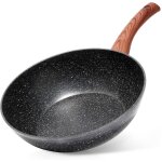 Po�le wok profonde en granit pour faire sauter et mijoter des plats asiatiques 28 cm