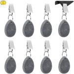 Poids de nappe, 8pcs poids de nappe en pierre avec pince, poids de nappes en marbre, pendentif nappe, ...