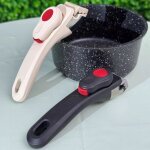 Poign�e amovible (noire + blanc), poign�e amovible pour batterie de cuisine, poign�e universelle pour ...