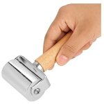 Poign�e en bois outils de plateau en cuir presse de bord rouleau de m�tal pour rouleau de colle � cuir, ...
