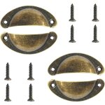 Poign�e de coquille, 4 pcs poign�e coquille r�tro, tiroir poign�e, poign�e de meubles, pour penderies, ...