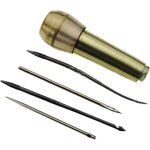 Poign�e en cuivre poin�on poign�e en cuivre 4 aiguilles � coudre poin�on main kit outil de r�paration ...