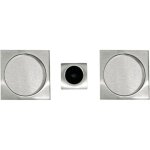 Poign�e cuvette encastr�e carr�e grise avec tire - doigt pour porte coulissante