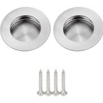Poign�es encastr�es rondes en acier inoxydable (lot de 2) - pour armoires coulissantes