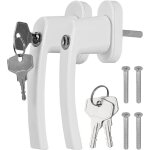 Poign�e de fen�tre avec serrure � cl� 2 pi�ces en aluminium poign�e de porte balcon fen�tres avec 4 vis ...