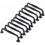 Poign�e de meuble - 10pcs poign�e de porte noir b�ton cuisine armoire tiroir chambre tirer entraxe 96mm ...