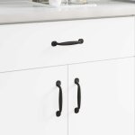 Poign�e de meuble 2 pcs noir 130 x 19, 4 x 22, 3 mm aluminium