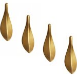 Poign�e de meuble 4 unit�s ? alliage de zinc ? finition dor�e ? entraxe 32 mm ? design feuille moderne ...