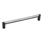Poigne de meuble addis - hauteur : 32 mm - entraxe : 160 mm - dcor : noir / vieil argent - longueur ...