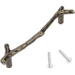 Poign�e de meuble en bronze en forme de branche - zinc massif - espacement des trous : 128 mm - design ...