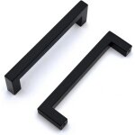 Poignee de meuble cuisine, 2 pi�ces poign�e meuble noir en acier inoxydable poignet de porte cuisine ...