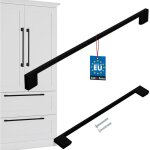 Poign�e de meuble de cuisine kotarbau� classique moderne oblongue longue noir mat 358 mm entraxe 320 ...