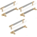 Poign�es de meubles molet�es, poign�es d'armoires de cuisine, poign�es de tiroir, entraxe 160 mm, 6 pi�ces ...