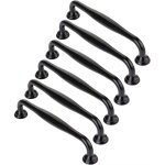 Poign�es de meuble noires, poign�es de porte de meuble minimalistes en alliage robuste ziny pour tiroirs ...