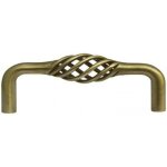 Poign�e de meuble � poign�e tournante cage � oiseaux, centres de 128 mm (bronze)