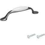 Poignée de meuble vintage en zamak finition nickel porcelaine céramique entraxe 96 mm avec vis tiroir ... Poignée de meuble vintage en zamak finition nickel porcelaine céramique entraxe 96 mm avec vis tiroir ...