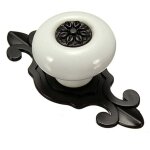 Poign�es de porte en c�ramique pour armoire et tiroirs blanc et noir