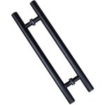 Poign�e de porte coulissante, double face en forme de h, poign�e de porte battante robuste, noire longueur ...