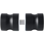 Poign�e de porte coulissante en inox noir ? pour cabine de douche, meuble ou porte en verre, fixation ...