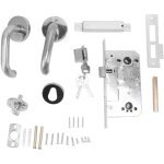 Poigne de porte coupe - feu, poigne de porte en acier inoxydable anti - rouille corps de serrure de ...