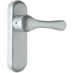Poigne de porte exterieure bricard argent manoeuvre antipanique bequille rversible sans perage