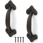 Poign�e de porte en fonte ancienne, 2 pi�ces poign�e porte coulissante, poign�e de porte r�tro, gamme ...