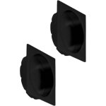 Poign�e porte galandage - � encastrer - carr�es - noires - bonaiti