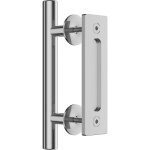 Poigne de porte de grange coulissante en acier inoxydable, double face, idale pour portails, garages, ...