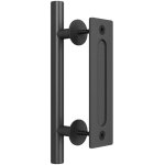 Poigne de porte de grange robuste de 30 cm, design rustique  deux cts, pour portails, garages, abris ...