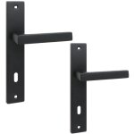Poign�e de porte int�rieure sur plaque de 90 mm de long avec cl� rando, noire kuchinox kra916a