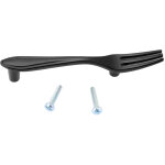 Poign�e de porte de meuble en alliage de zinc noir mat / bronze, forme vaisselle, solide (2)