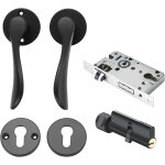 Poign�e de porte moderne, ferrure de errure de pour porte de chambre, ensemble de serrure � levier fendu, ...