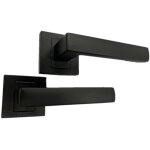 Poign�e de porte noire mate pour portes int�rieures cube