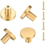 Poign�e de porte ronde en laiton massif, poign�e de meuble, boutons de tiroir, poign�e pour placards, ...