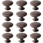 Poignes de porte de tiroir rondes rtro, adaptes aux tiroirs, armoires et placards (12 pices, bronze ...