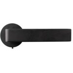 Poign�e ronde avec rosace �50 mm en aluminium noir mat (quincaillerie incluse)