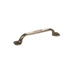 Poign�e zamac / porcelaine - d�cor : vieux laiton / fleur marron - entraxe : 96 mm - epaisseur : 12 mm ...