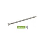 Pointe annel�e - t�te bomb�e - inox a2 2, 3x45 mm - bo�te de 140