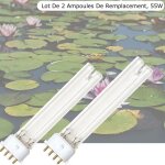 Le poisson qui jardine - lot de 2 ampoules strilisateur - clarificateur uv 55w, pour aquarium, bassin ...