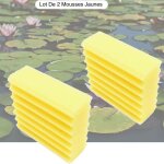 Le poisson qui jardine - lot de 2 mousses de filtration, de remplacement jaune pour bassins - jaune