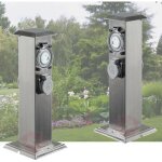 Le poisson qui jardine - 2 multiprises bornes inox 2 prises Électriques et minuterie pour jardin et extérieur ... Le poisson qui jardine - 2 multiprises bornes inox 2 prises Électriques et minuterie pour jardin et extérieur ...