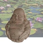 Le poisson qui jardine - bouddha d�coration de jardin, bassin de jardin ou d�coration int�rieure - beige ...