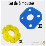 Le poisson qui jardine - mousses de remplacement filtre bassin sous pression 11w - 3 jaunes + 3 bleues ...
