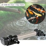 U. v inox strilisateur - clarificateur ( ultra violet ) 55w, pour bassin de jardin, de plus de 20 m ...