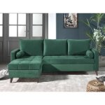 Bestmobilier - polar - canap d'angle rversible convertible - en velours au design scandinave - 4 places ...