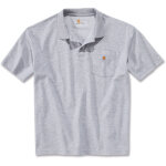 Polos carhartt work pocket s / s gris chine t. s - k570hgy - s