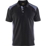 Polo blaklader maille piqu homme noir epaules grises xl