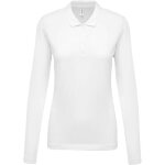 Polo de travail piqu� manches longues femme kariban 100% coton blanc m